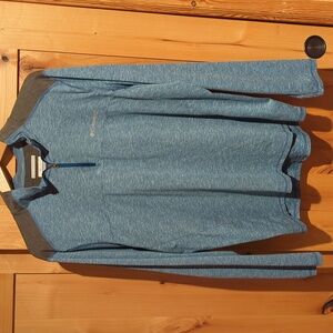 Columbia Men's Omni-Wick Quarter Zip Pullover Lightweight Blue/Gray Sz Medium